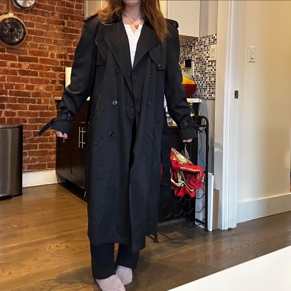 Women's vintage Black Trench Coat